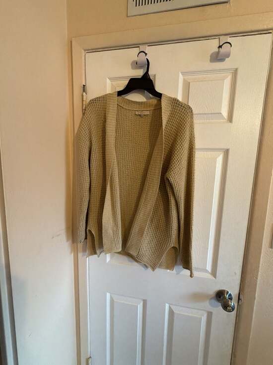 Casa Cabana Sweaters - Casa Cabana Tan Waffle Knit Open Front Cardigan Sweater HOM1159-F